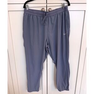 Nike Dri-FIT Womens Running Pants Blue Grey Zipper Pockets XL